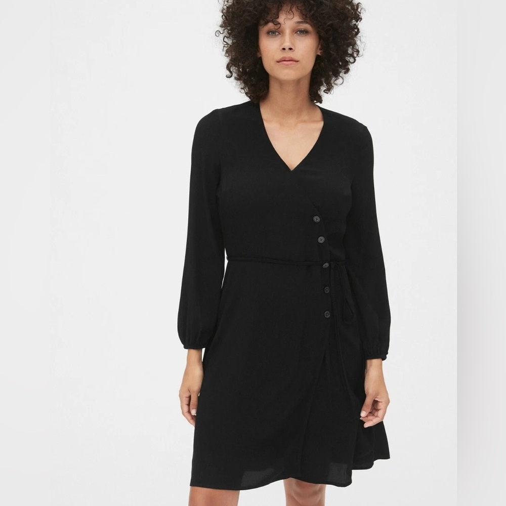 Side Button Wrap Dress